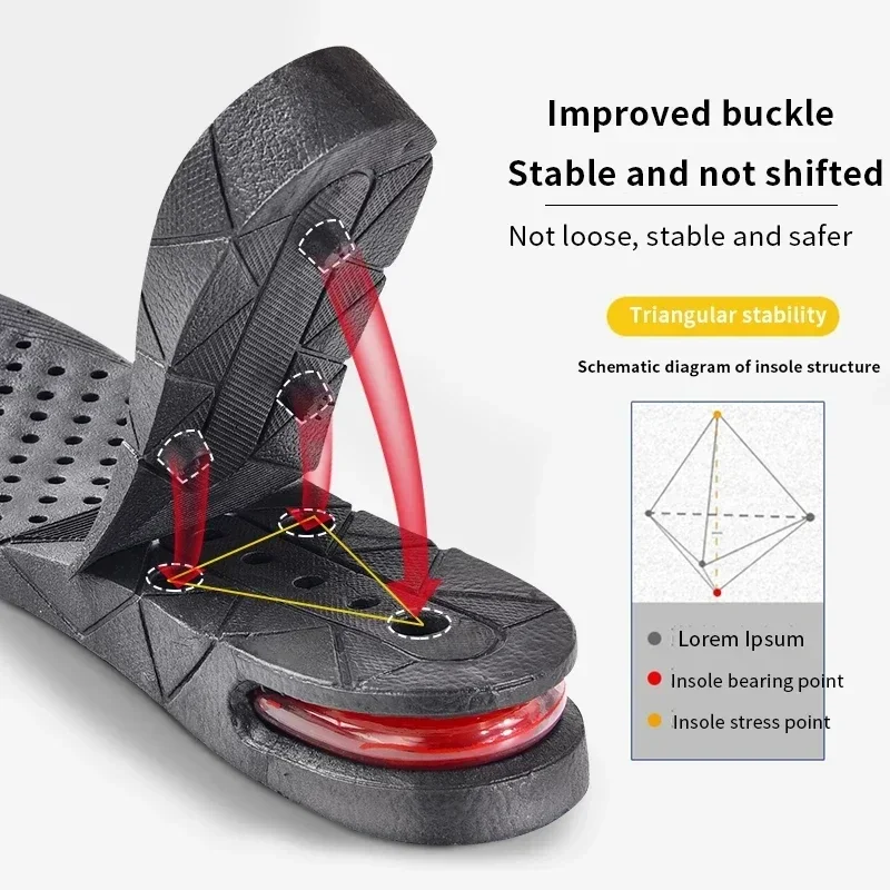 1 paire de semelles intérieures pour augmenter la hauteur des pieds, 3cm, 5cm, 7cm, 9cm, chaussures à hauteur Variable, semelles intérieures pour hommes et femmes, coussinets de chaussures absorbant les chocs