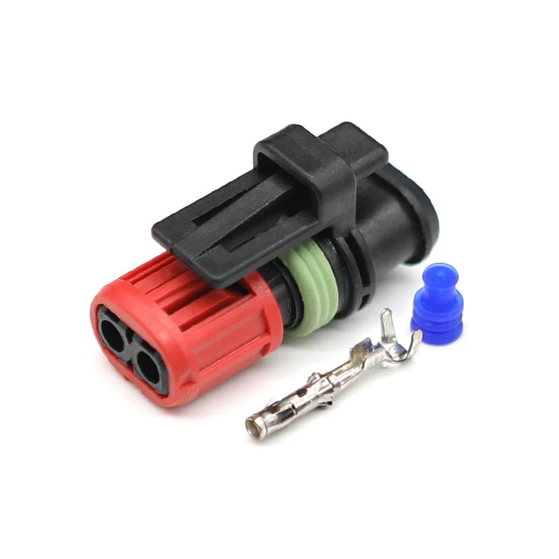 2Pin Waterproof Automotive Connector Female Harness Plug Excavator Diesel Injector Plug Additional Terminal And Seal 1337245-3