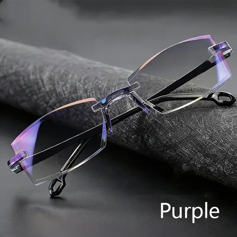 Men's And Women's Borderless Reading Glasses With High-Definition Anti Blue Light Dual Focus Zoom Reading Glasses