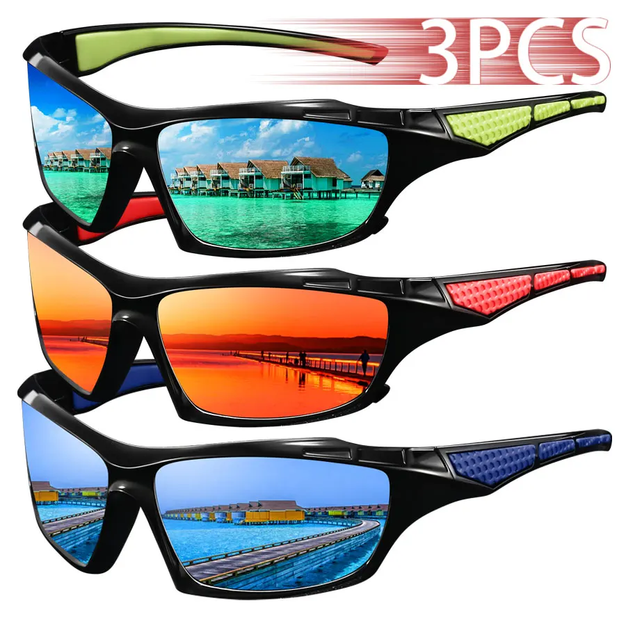 3 pezzi moda UV400 occhiali di sicurezza uomo donna corsa occhiali da sole alpinismo bicicletta occhiali MTB occhiali sportivi all'aria aperta