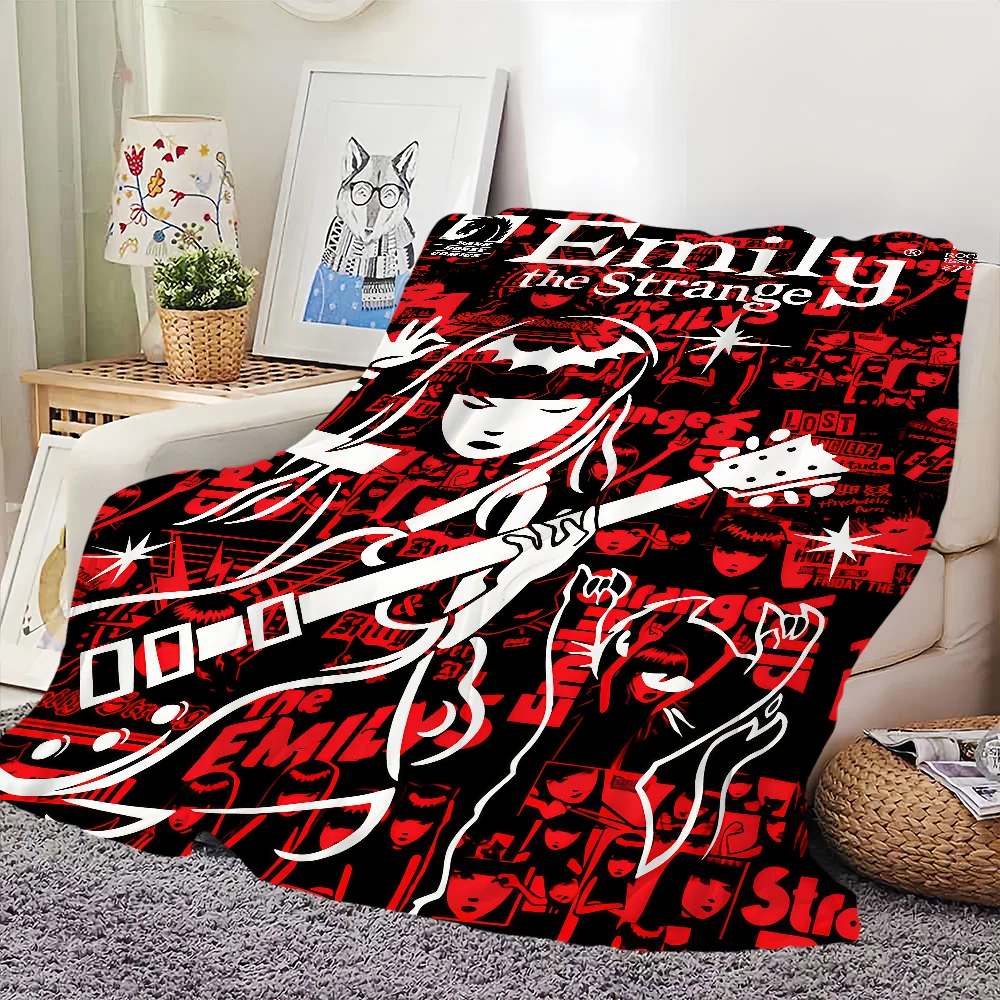 Blanket Flannel warm comfort  soft plush blanket for sofa living room office bedroom travel E-Emily Strange The book gift