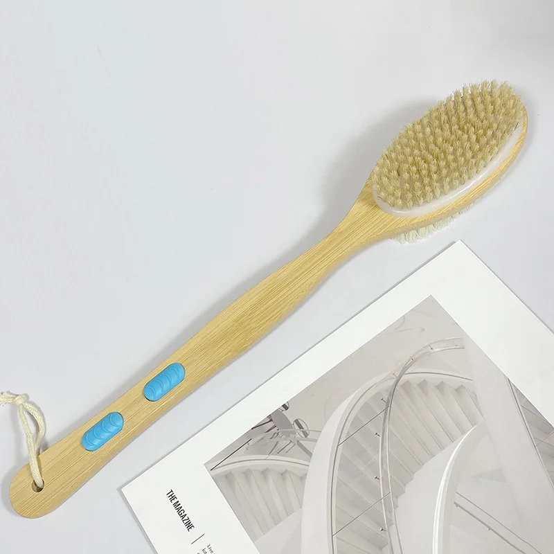 Щетка для ванны с длинной ручкой, щетка для спины, щетка для ванной комнаты, щетки для тела, грязевой скруббер для спины, массажная деревянная щетка для душа