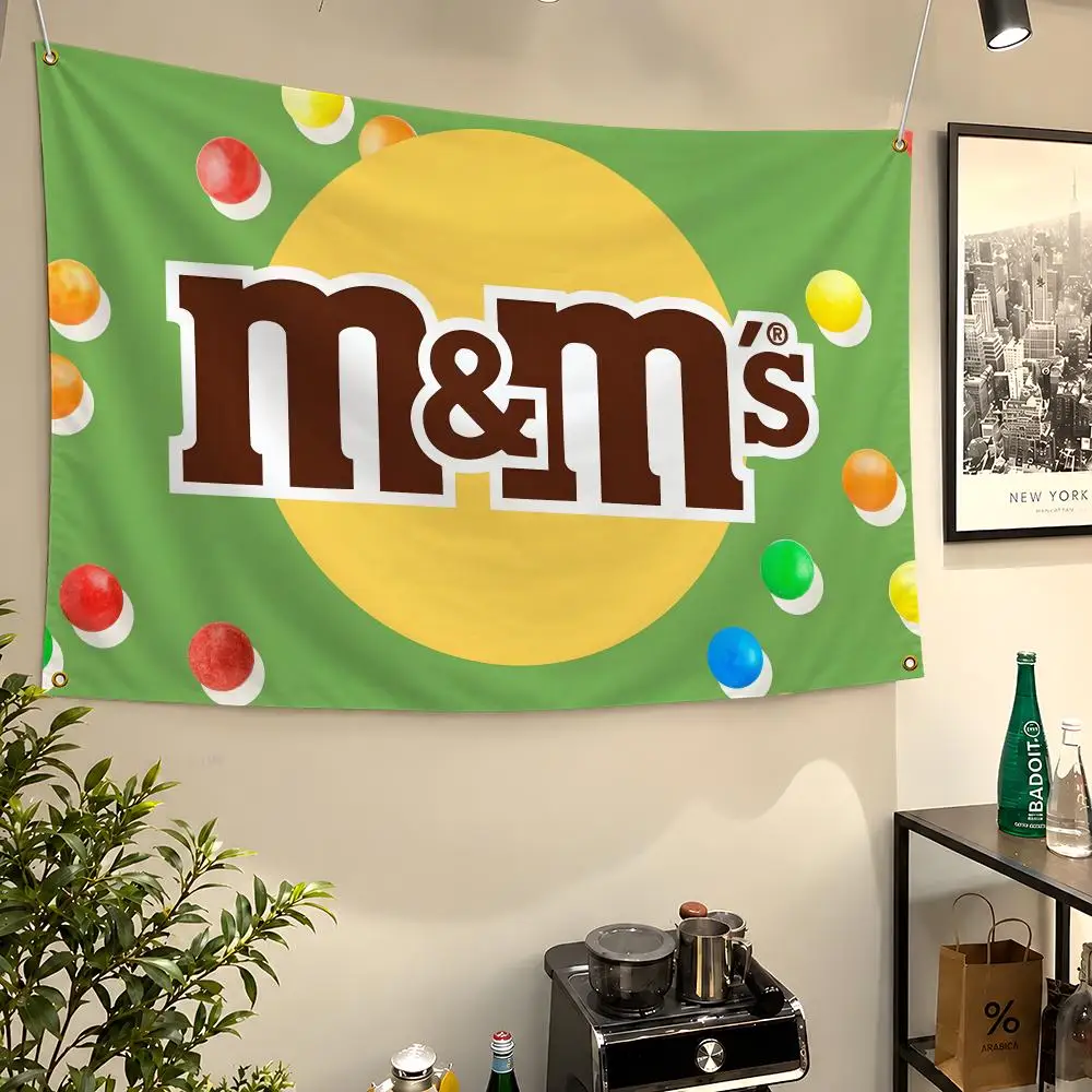 Brand M&M'S Red Yellow Blue Green Orange Flags Wall Hanging Flag Banners For Birthday Parties Outdoor Bedroom Dorm Room Decor