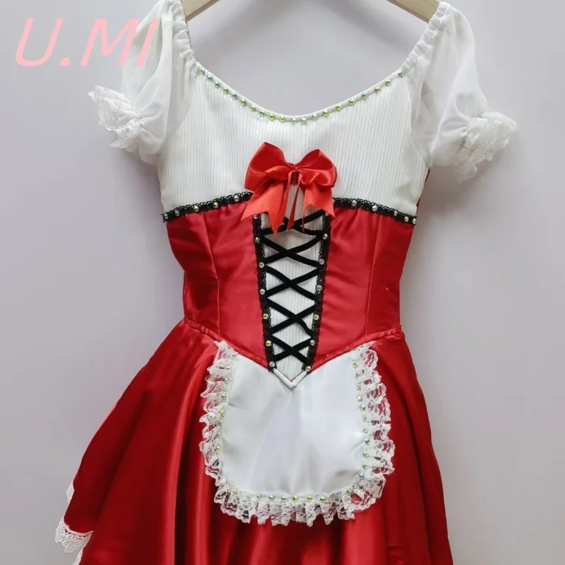 2024 New ballet Little Red Riding Hood performance dress young professional version open button pompadour skirt custom