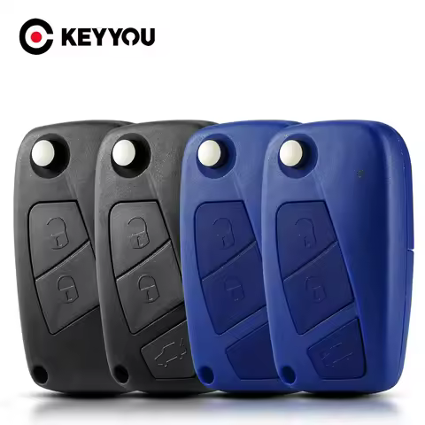 KEYYOU Flip Folding Car Key Case For FIAT Iveco Punto Ducato Stilo Panda Idea Doblo Bravo 2/3 Buttons