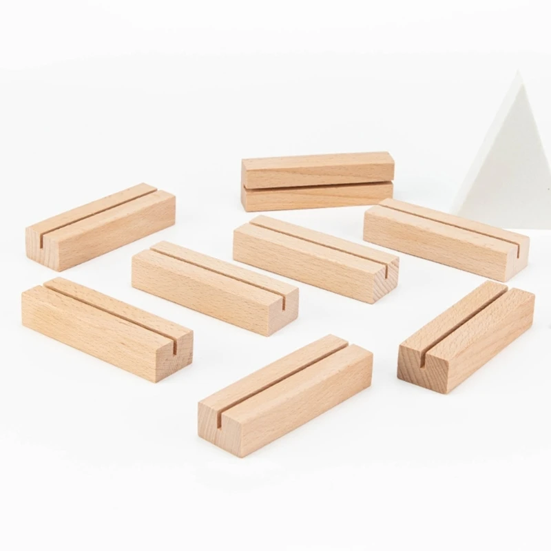 10 PCS Place Card Holders Wooden Table Number Holder Sign Support Stands