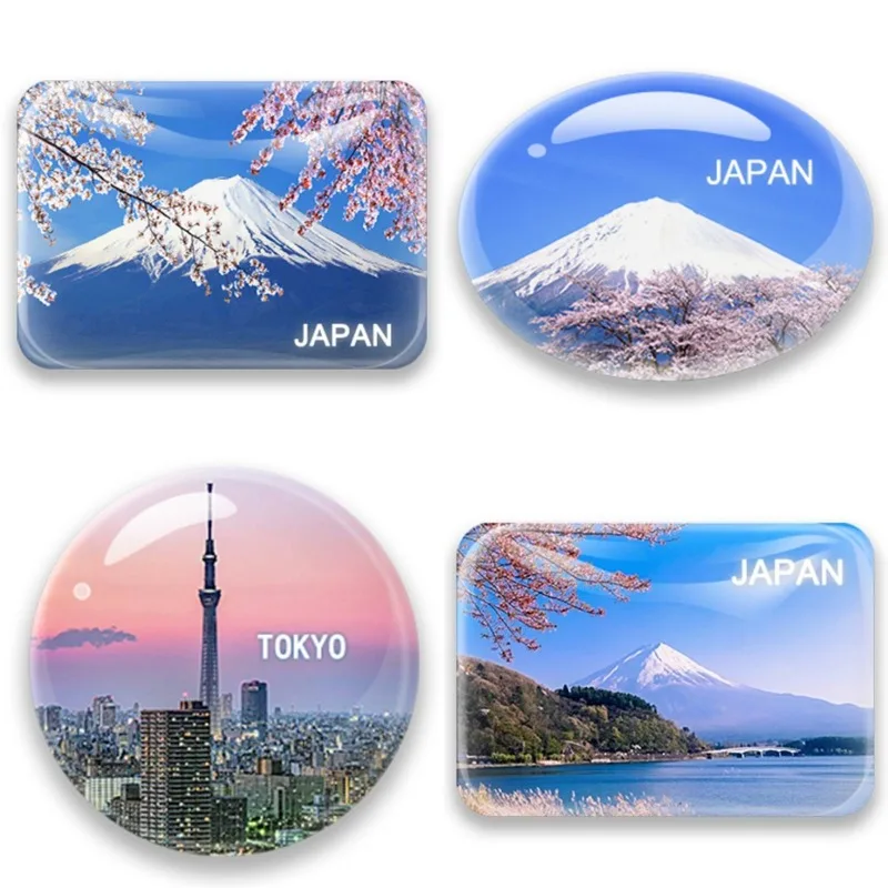 Artificial Crystal Japan Fridge Magnets Hokkaido Travelling Souvenirs Sensoji Temple Nara-ken Fridge Stickers Wedding Gifts