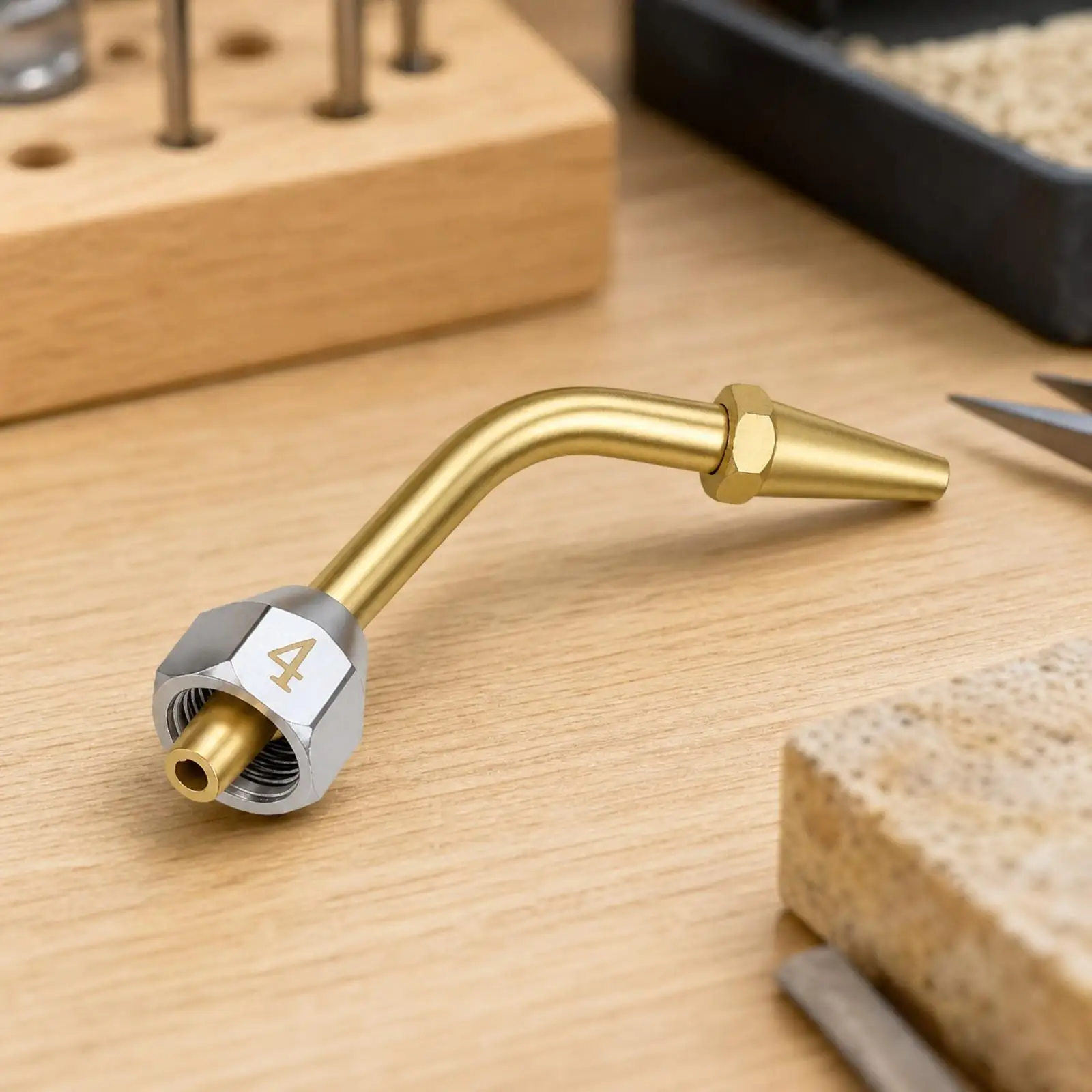Compact Welding Torch Nozzle Attachment Copper Tip for Welding Machine Use in Jewelry Repair and Fine Craft Projects