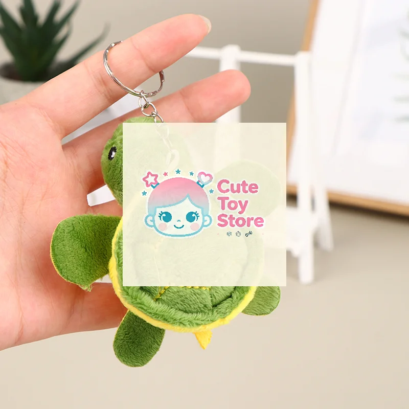 10 cm carino tartaruga bambola di pezza bambola cartone animato morbido peluche portachiavi borsa ciondolo regalo per bambini