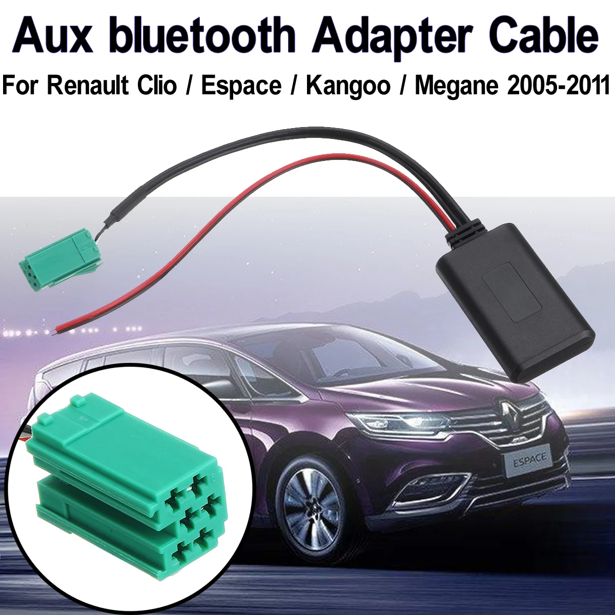 

Radio Stereo AUX-IN Cable 12v+ Car bluetooth Module AUX Adapter Wireless For Renault Clio Kangoo Megane Scenic 2005-2011