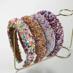 Baroque Colorful Crystal Candy Sponge Hair Band Hair Accessories