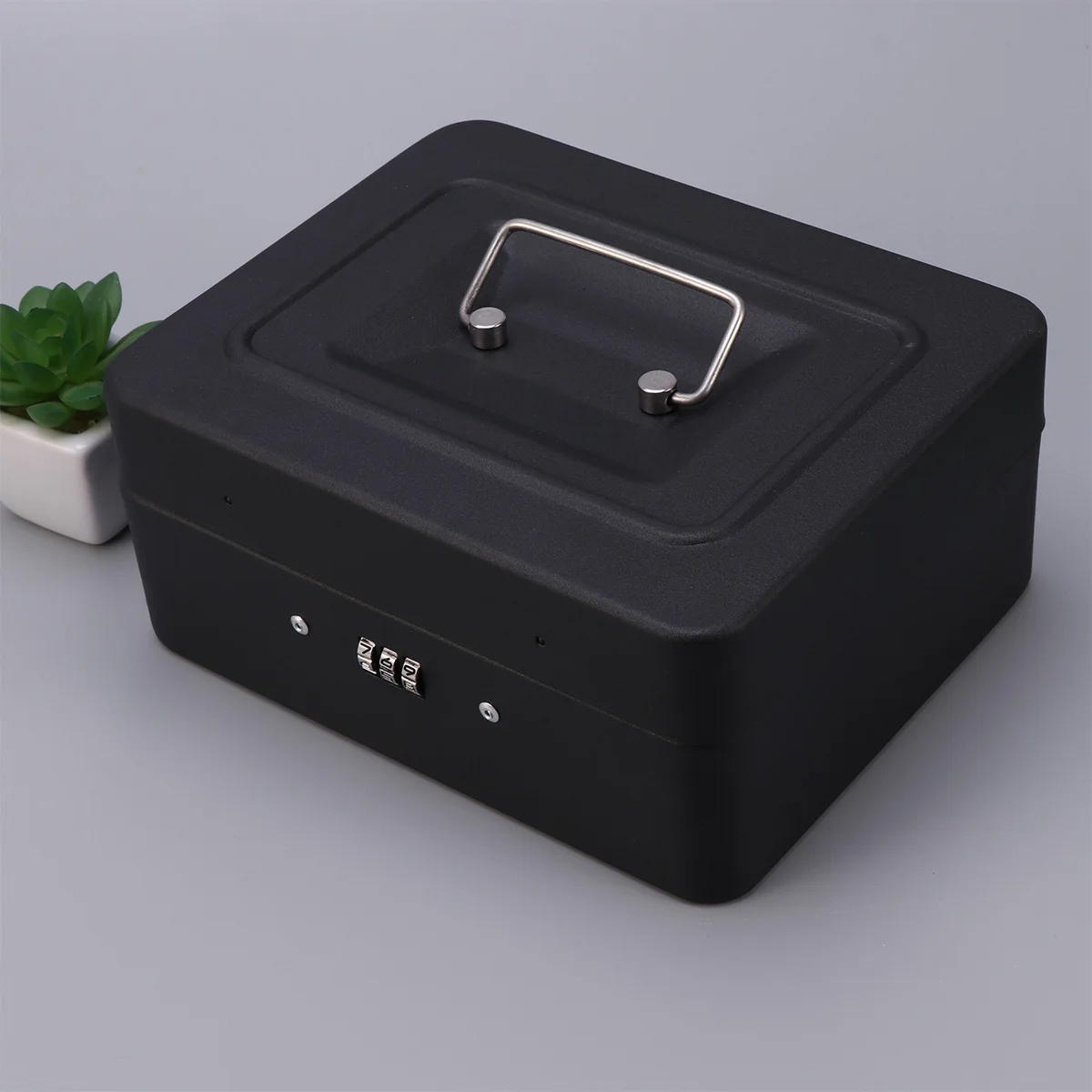 Thickened Metal Money Box Heavy Duty Cash Boxes Password Combination Lock Store Cashier Coin Check Storage Organizer