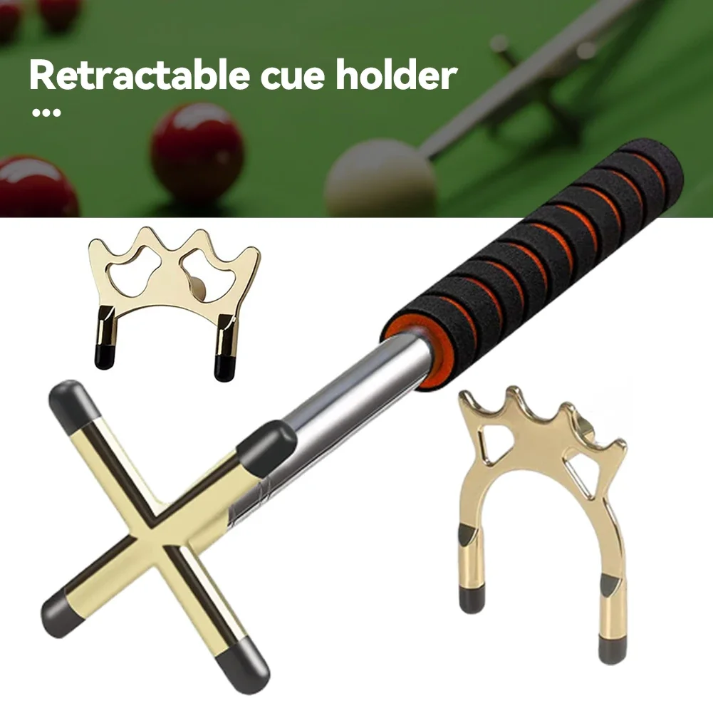 Stainless Steel Telescopic Billiards Pool Cue Bridge Stick with Bridge Head Billards Short Billard Replacement Holder Kit