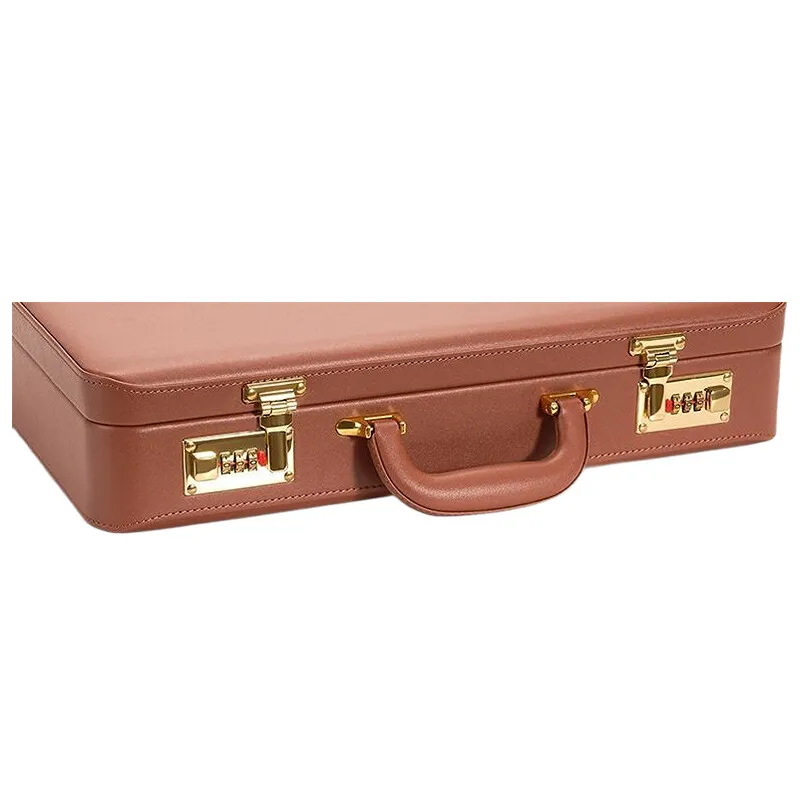Professional PU Leather Business Briefcase Multifunctional Laptop Bag with Multiple Compartments, Document Organizer for Office