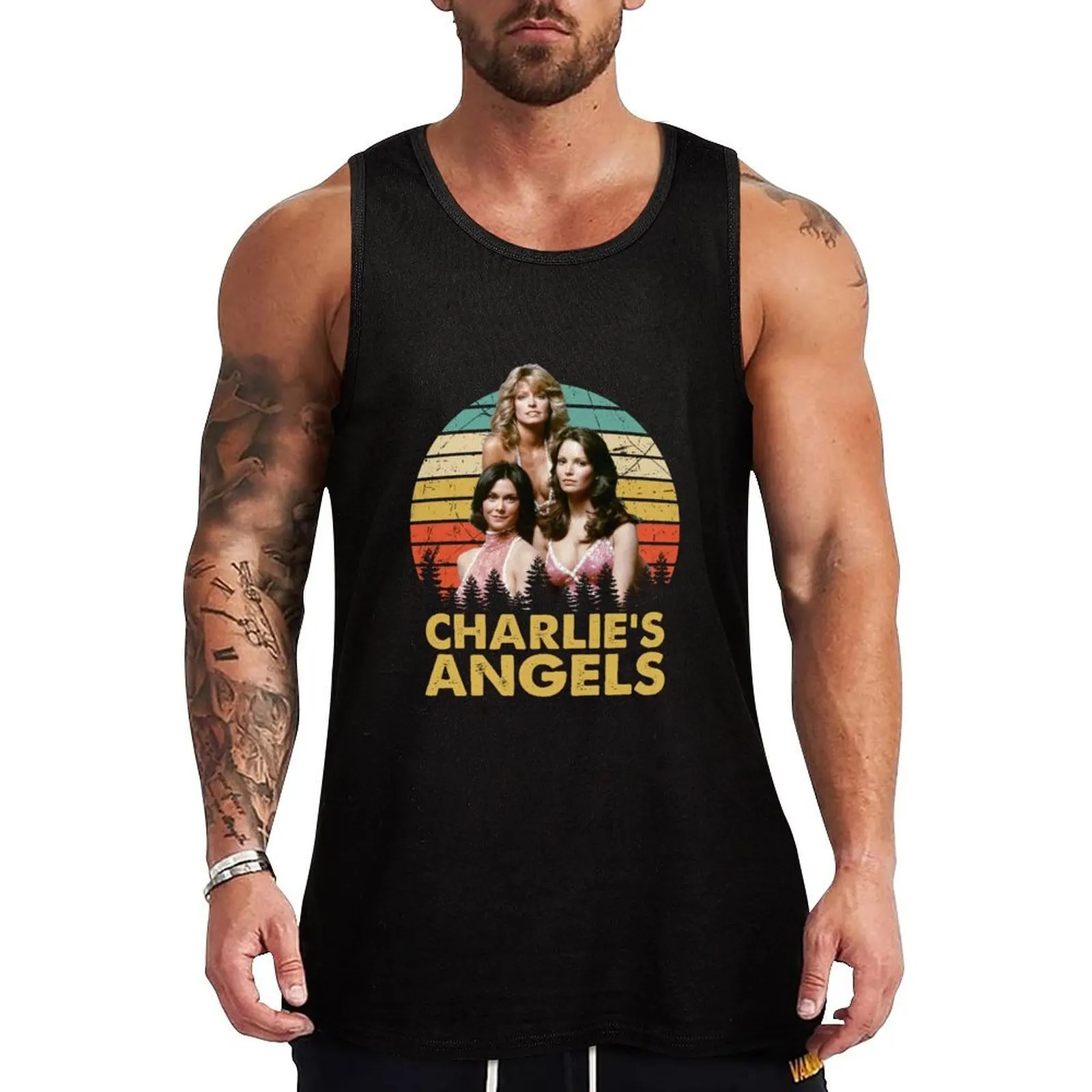 Vintage - Charlies Angels Gift Men Tank Top Simple Solid Tank Top Sleeveless Casual Daily Shirt