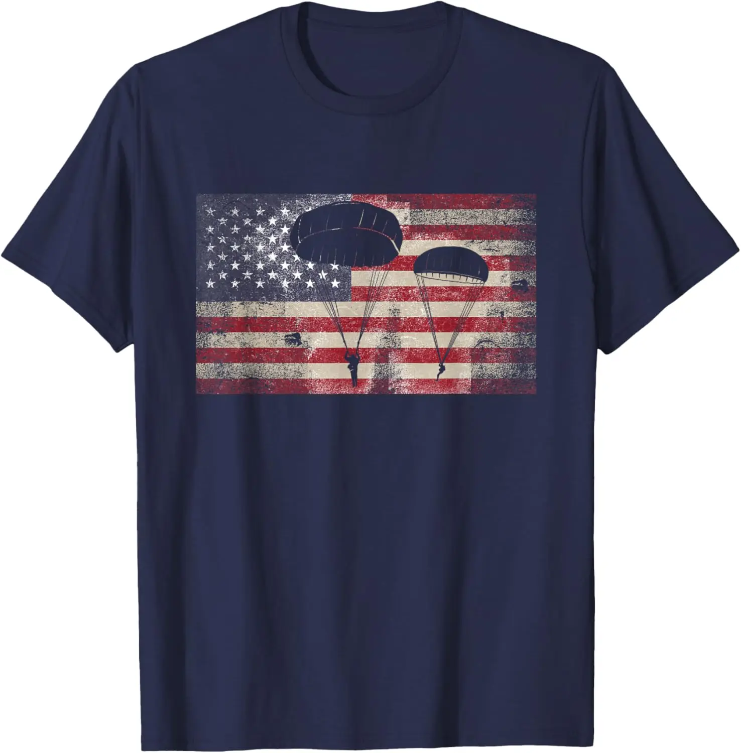 American Flag Paratrooper Airborne Division T-Shirt 100% Cotton O-Neck Short Sleeve Summer Casual Mens T-shirt Streetwear