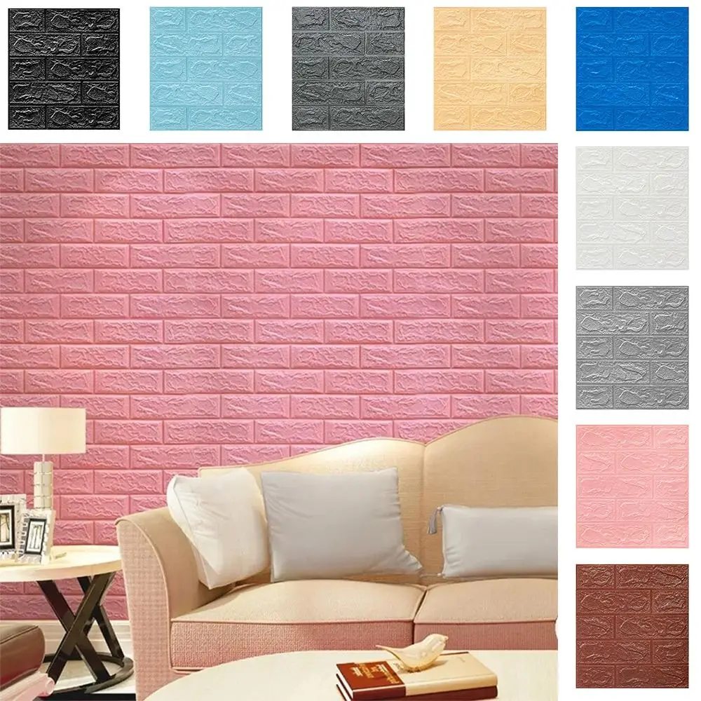 Waterproof Foam Brick Wallpaper Moisture-proof and Moldy Resistant Foam Soundproof Self-adhesive Wallpaper Decorative DIY