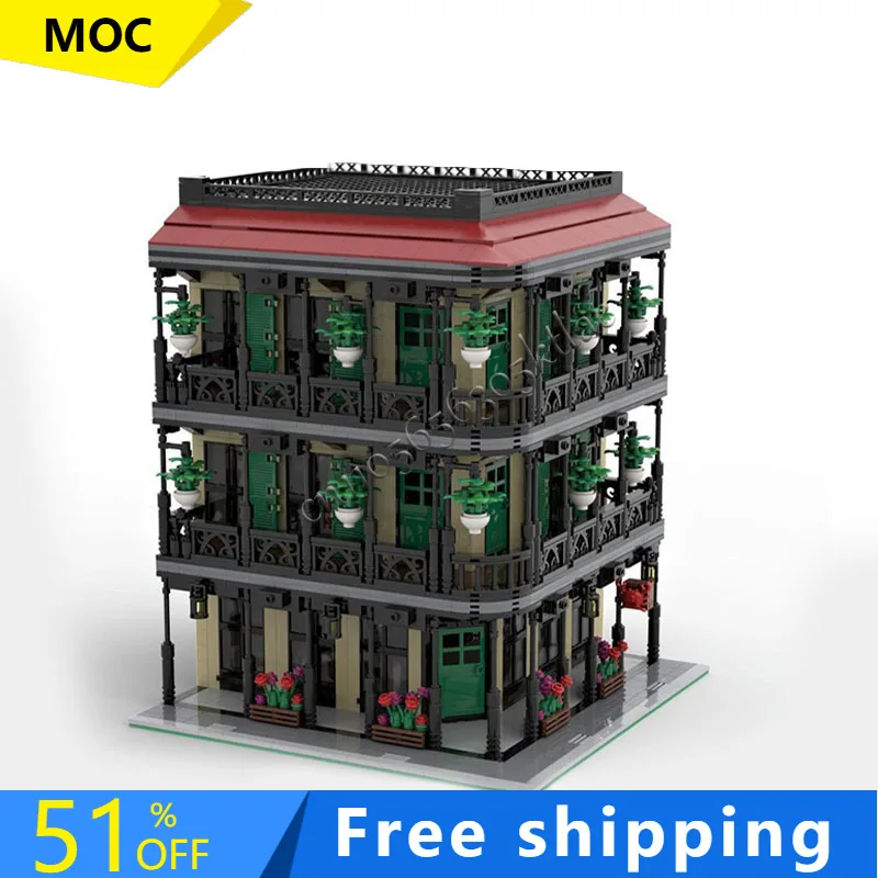 

3153 PCS Luxury New Orleans Seafood restaurant Modular Model Architecture Building Block Diy Education Assembly Kids Toys Gifts