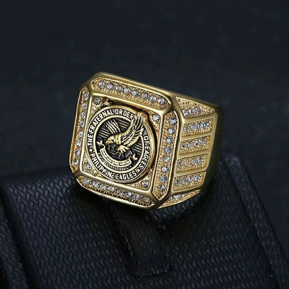 Fashion Vintage Stainless Steel Eagle Rings For Men Women Punk Hip Hop Luxury Zircon Animal Ring Fashion Jewelry Dropshipping