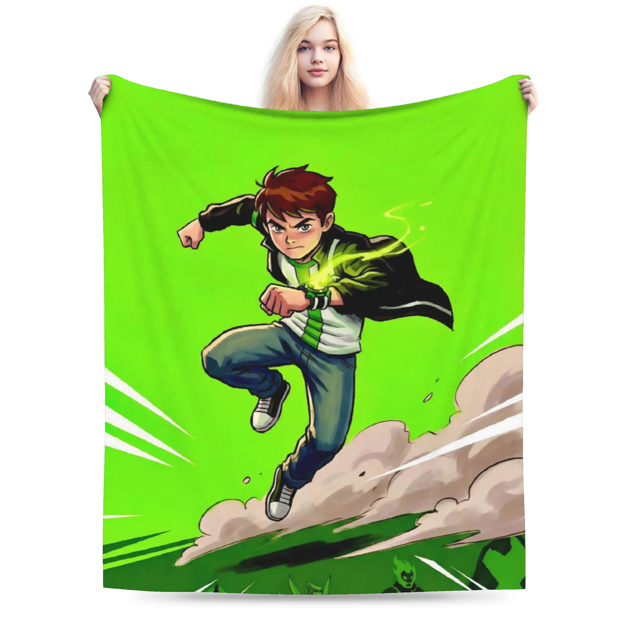 Ben 10 Anime Merch Blanket Lightweight Warm  Throw Blankets for Bed 50x60 Inches Multi-size Bedspread