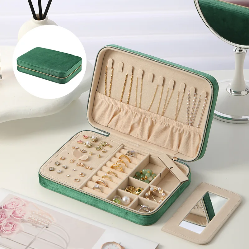صندوق تخزين المجوهرات المحمول للأقراط والقلائد وغيرها من إكسسوارات المجوهرات هدية لصديق الفتاة #5