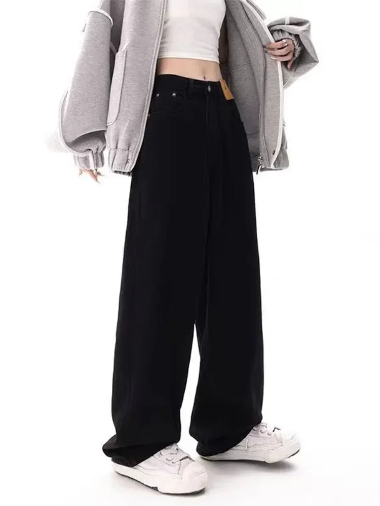 Black Baggy Jeans Women  Harajuku Hippie Korean Oversize Wide Leg Denim Pants Female Casual Kpop Streetwear Trousers