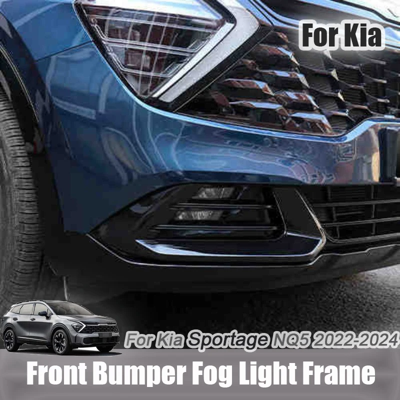 

Front Bumper Fog Light Frame Cover Front Fog Lamp Grille Protection Exterior For Kia Sportage NQ5 2022 2023 2024 2025