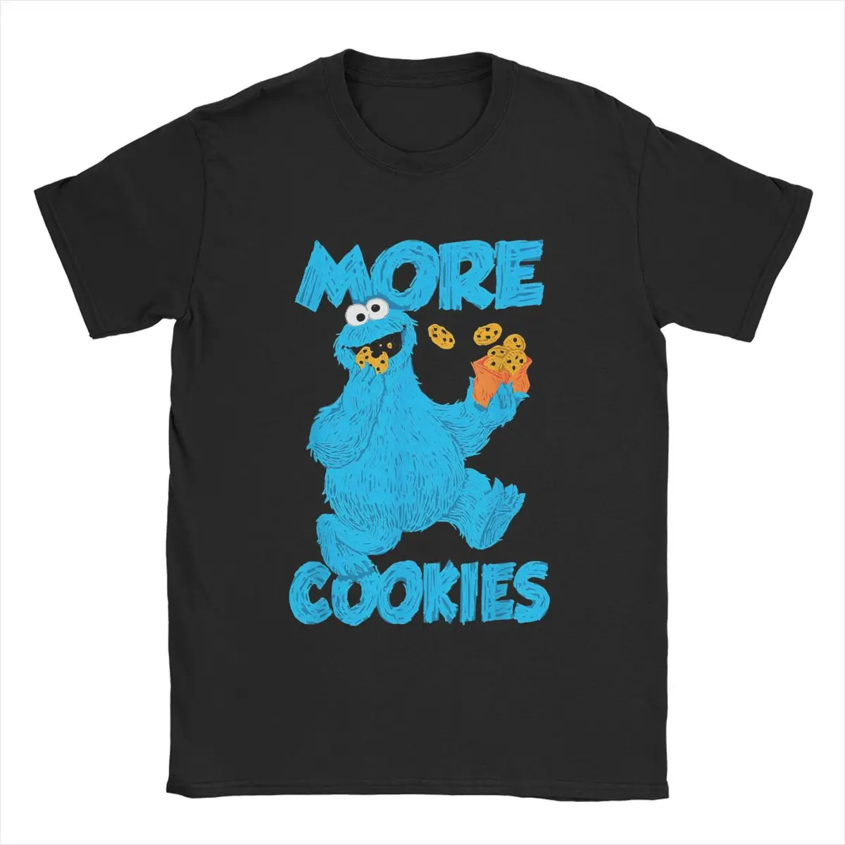 Men T-Shirt Sesames Monster Streets Cookie Funny Cotton Tees Short Sleeve More Cookies T Shirts Round Neck merchandise Plus Size