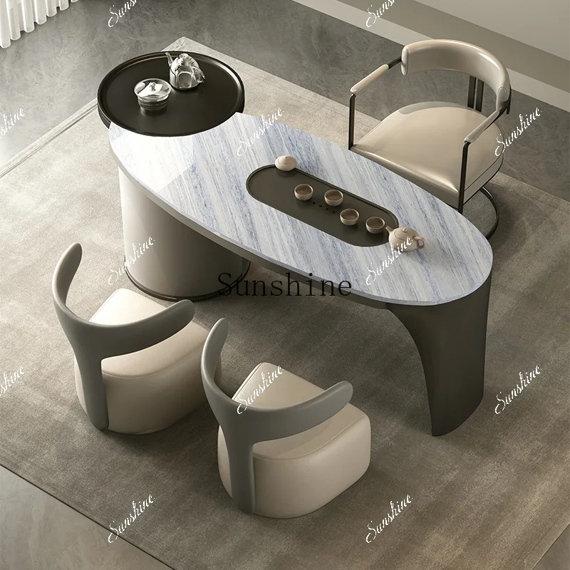 

Italian light luxury villa high-end pure natural marble high-end tea table FT