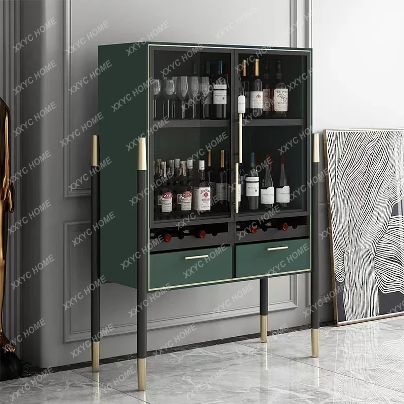 AA entry glass solid wood wine cabinet high-end living room storage locker