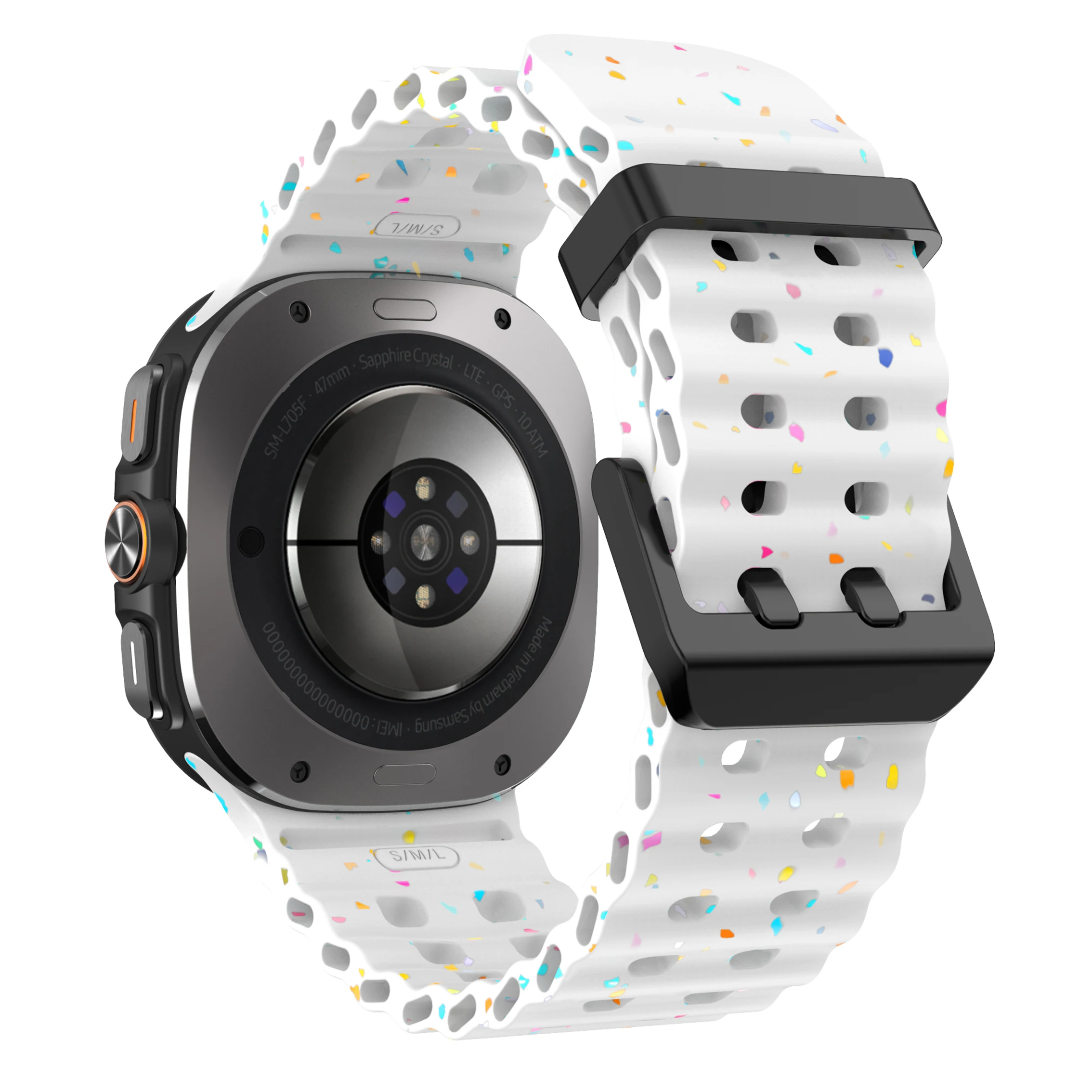 ドットパターンオーシャンシリコンストラップ Samsung Galaxy Watch Ultra 47mm オリジナル環境に優しい顆粒ストラップ