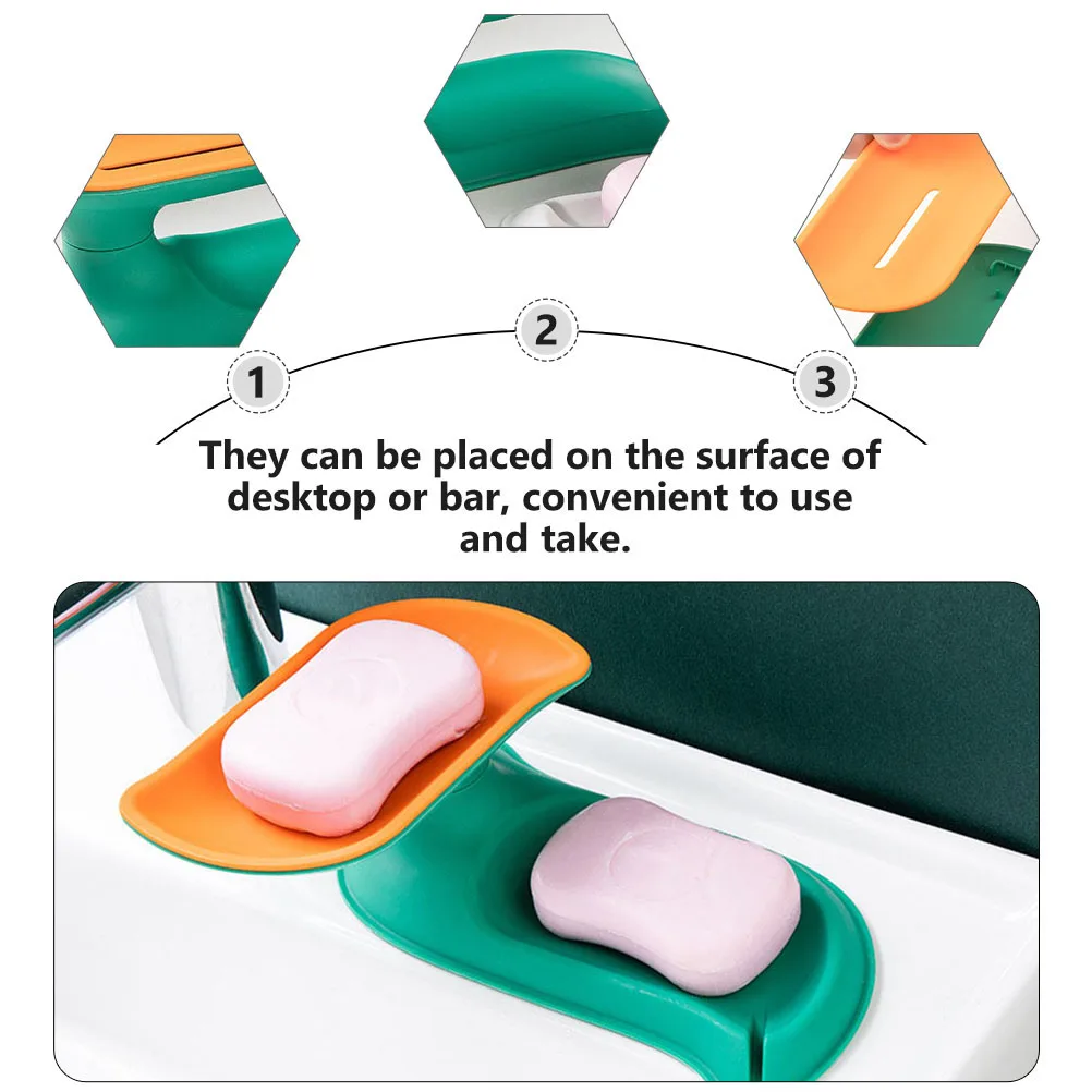 

Double Layer Soap Box Holder Container Drainer Rack Bathroom Kitchen Rotatable Design Hollow Drainage Multifunctional Space