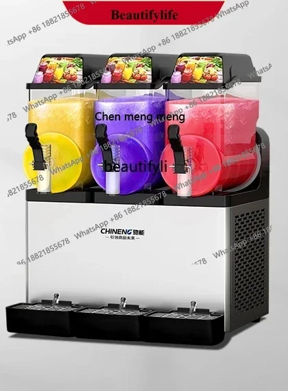 

A0 Commercial cold drink machine Automatic double-cylinder three-cylinder slush snow granulator Smoothie juicer Beverage machine