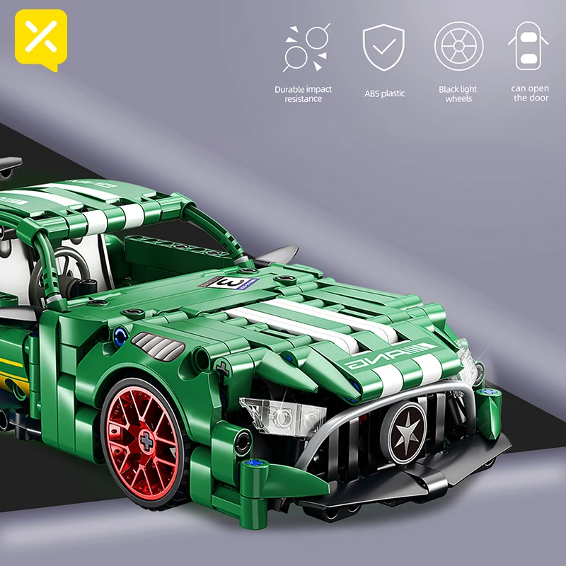 456 + قطعة سيارة سباق فائقة التقنية اللبنات نموذج المركبات 1:18 التراجع سيارات رياضية لعب للبنين الطوب هدايا عيد الميلاد #3