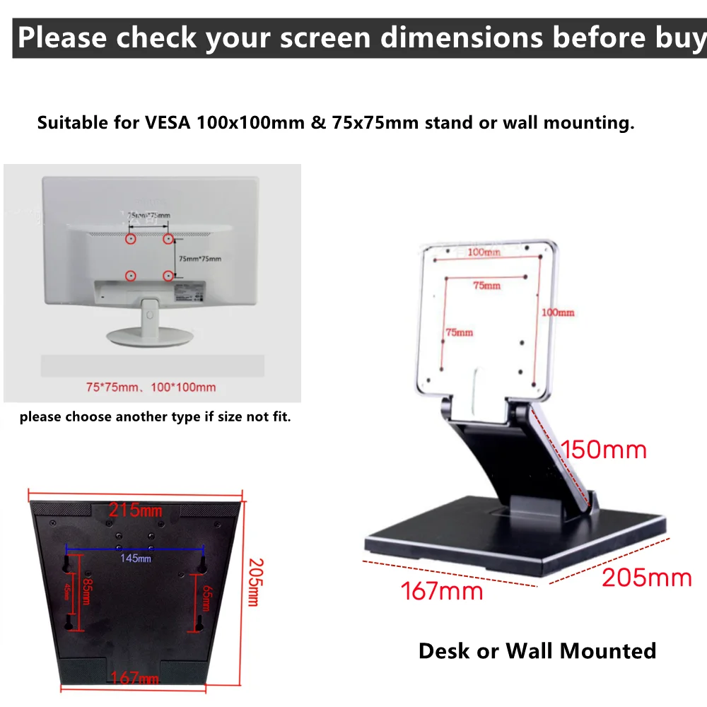 Imagem -06 - Tilt Montado Suporte do Monitor Lcd Dobre Universal Touchscreen Desktop Novo Vesa 10 27