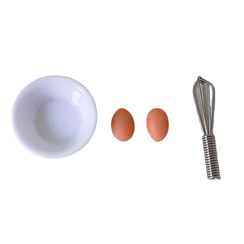 1/4/17 قطعة بيضة دمية مع صينية مصغرة محاكاة المطبخ 1/4/17 قطعة لعبة إكسسوارات دمي هدية اللعب منزل الغذاء المشهد