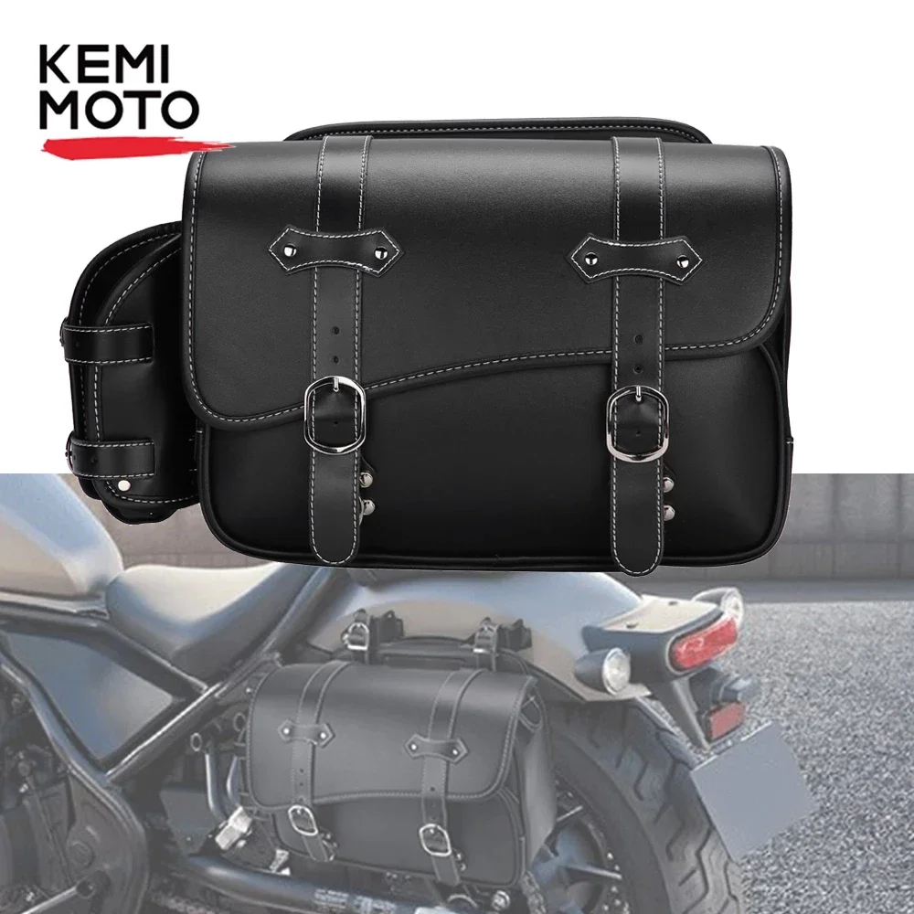 Motorcycle Saddlebag Side Tool Bag For Honda Rebel CMX500 250 300 CMX300 10L PU Leather Waterproof Travel Storage Saddle Bags