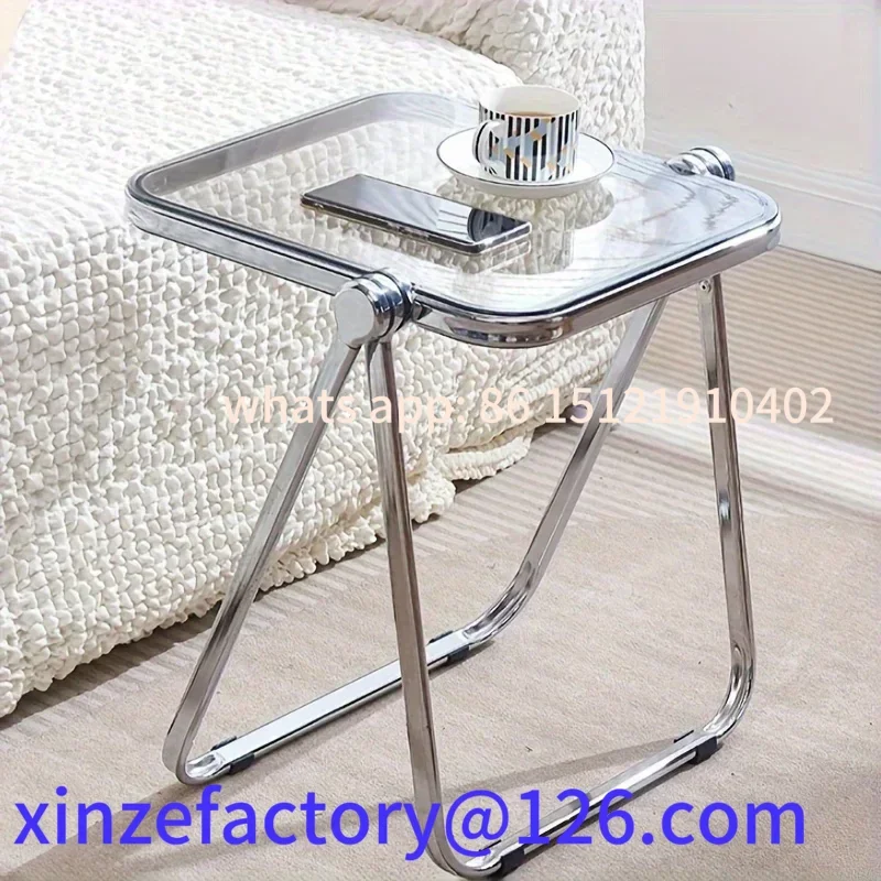 

Customizable 1pc Acrylic thickened transparent folding ins simple home bedroom balcony portable table