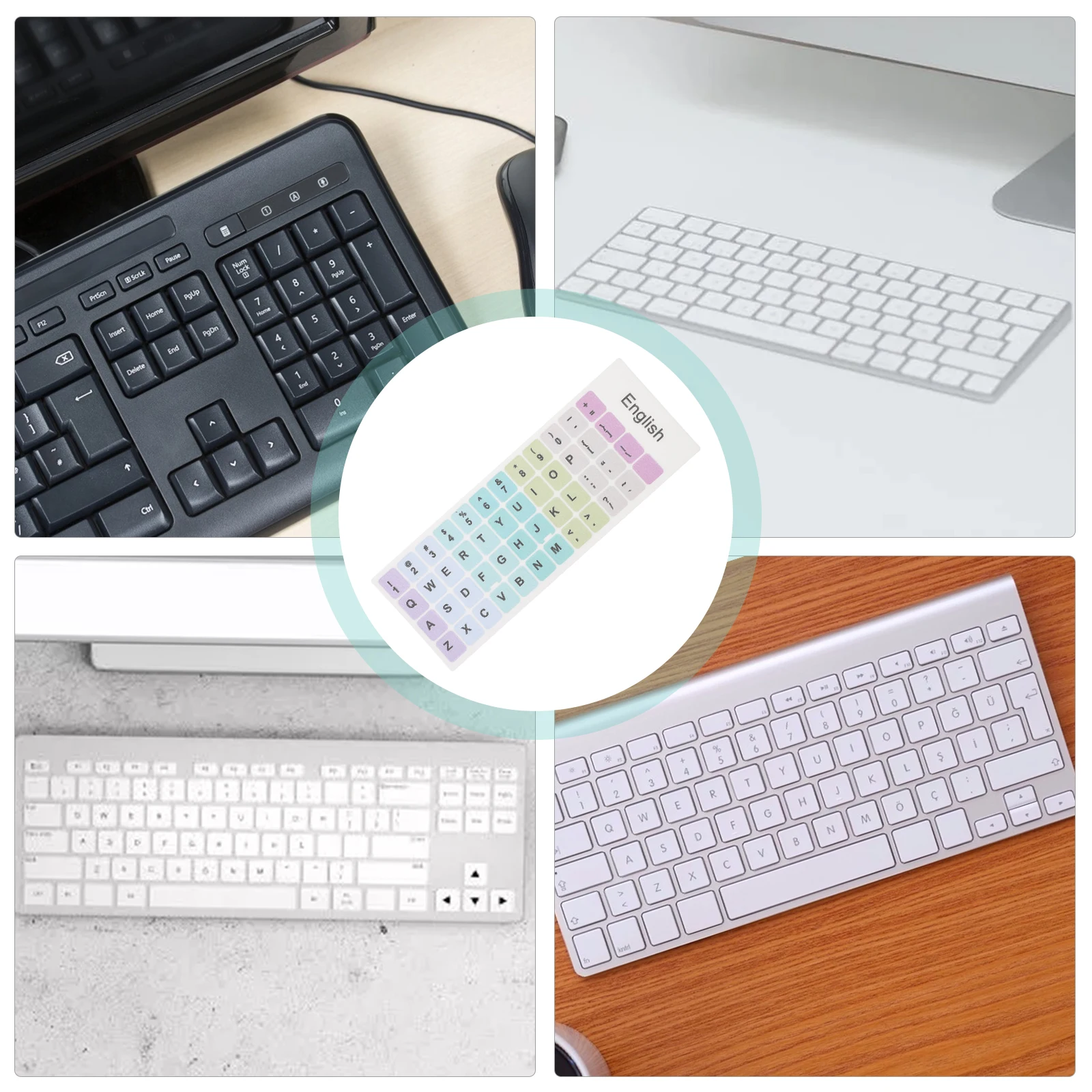 

2 Sheets English Keyboard Stickers Laptop Keyboard Decal Replacement Labels For Language Learning Universal Fit Multilingual