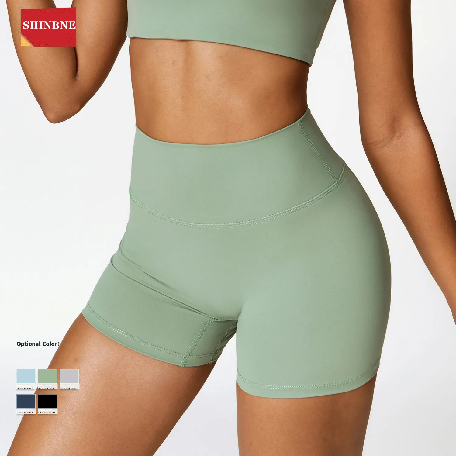 SHINBENE Women's High Rise Biker Shorts 3-Inch Workout Booty Yoga Spandex Shorts for Women