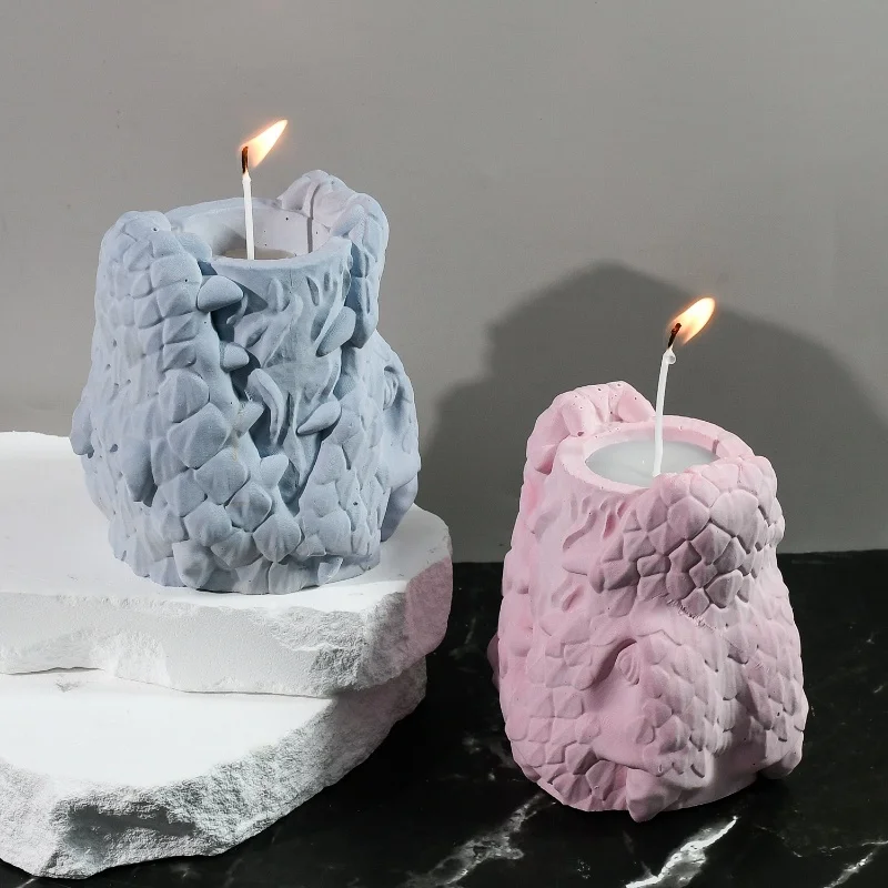 DIY 사악한 드래곤 촛대 석고 실리콘 몰드