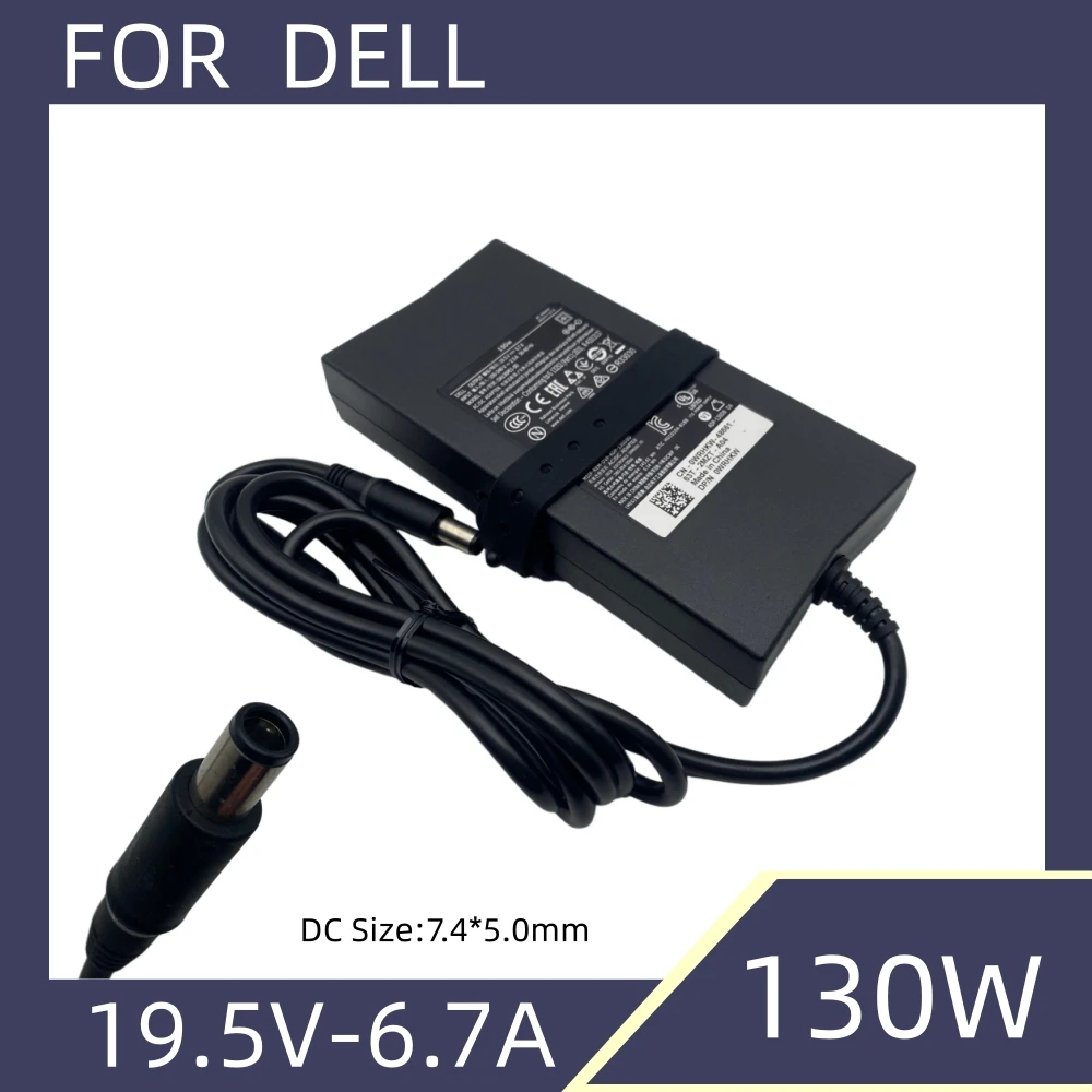 Adaptador AC Original 19.5V 6.7A 130W 7.4*5.0mm Carregador de Laptop para Dell Latitude D600 D610 D800 D820 X408G D232H 0X408G 0D232H