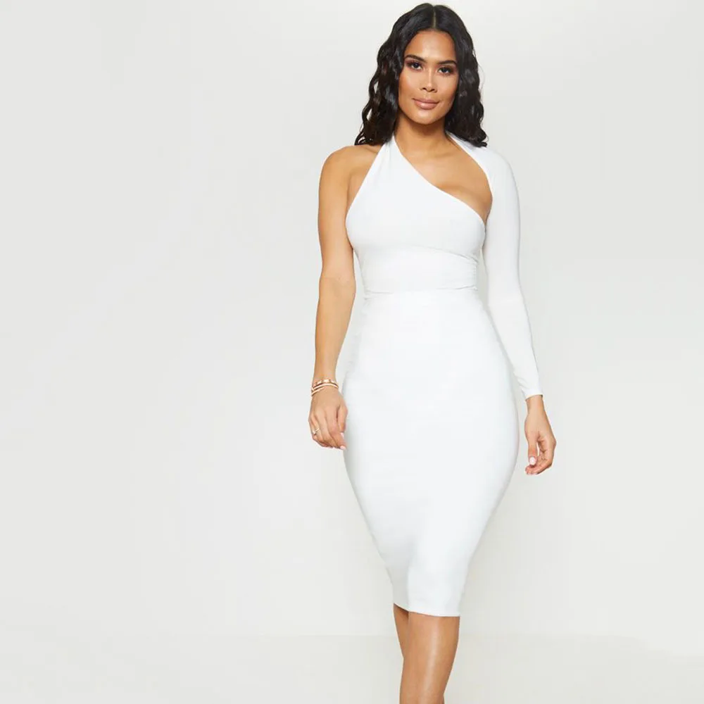 2023 Faion Sexy een schouder nauwsluitende jumpsuit straat hoge taille bamboevezel ort broek damespak vrijetijdskleding