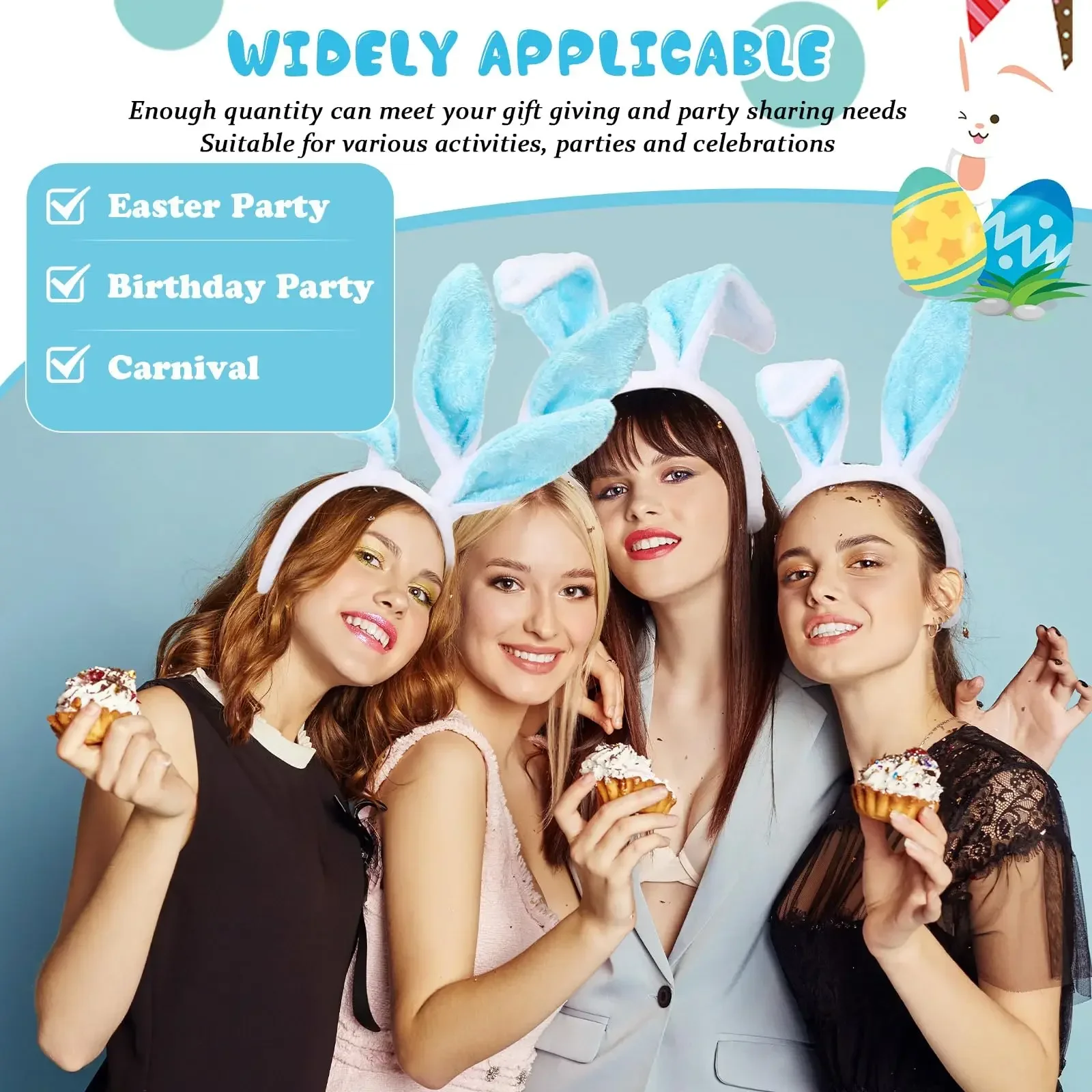 عيد الفصح آذان الأرنب عقال آذان أرنب أفخم الأرنب فتاة تأثيري حلي عيد الفصح الديكور الأرنب أغطية الرأس إكسسوارات الشعر #4