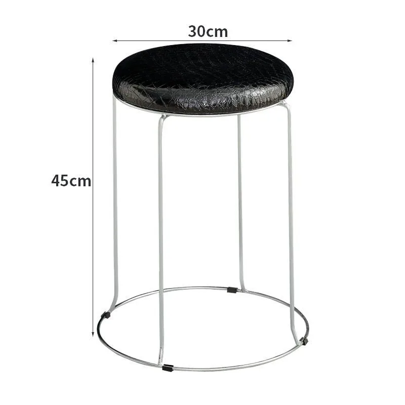 Household round plastic dining table  simple and fashionable, high round  square stools, thick solid wood