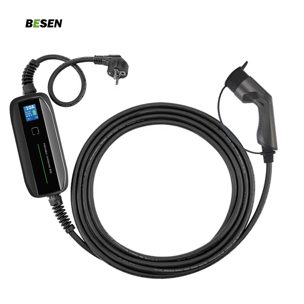 

EVSE LCD Screen 16A Type 2 to Schuko Plug IP67 Charger for Electric Car