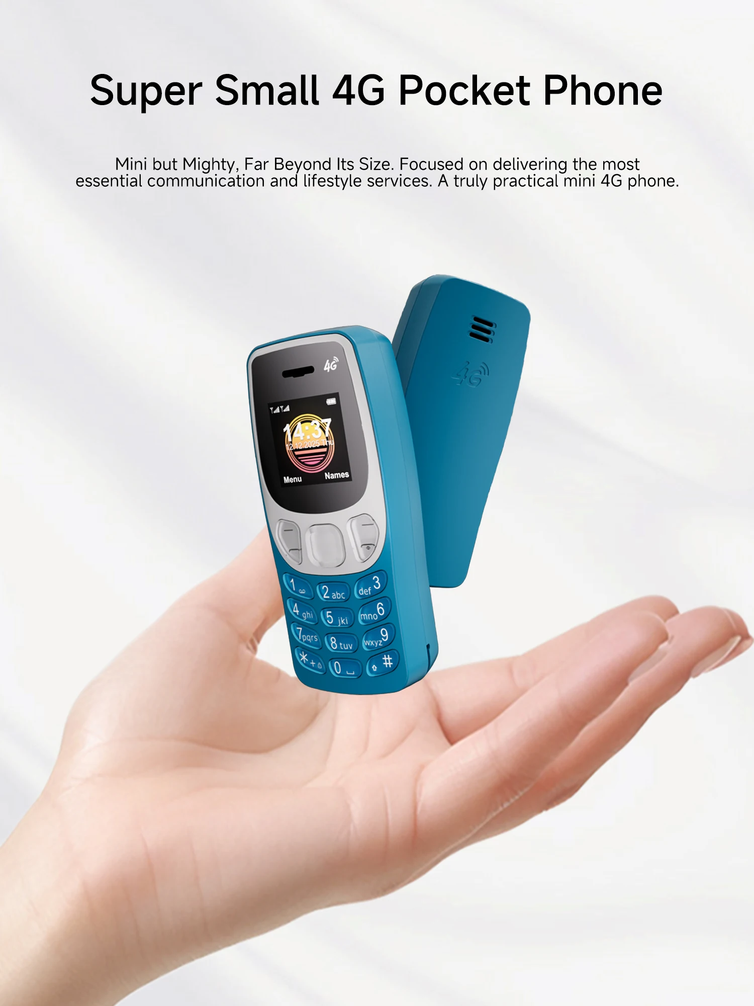 SERVO BM80 4G LTE Super Small Button Mobile Phone Dual SIM Standby Speed Dial Call Recording Alarm Clock Mini Backup Cellphones