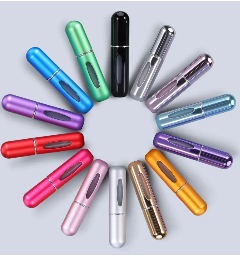 10pcs/lot 5ml Mini Refillable Perfume Bottle with Spray Scent Pump Empty Cosmetic Container Atomizer Bottle For Travel Tool