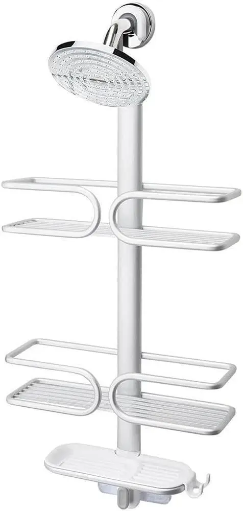 

3-Tier Aluminum Shower Caddy with Non-Slip Hook, Rustproof Design for Bathroom Organization