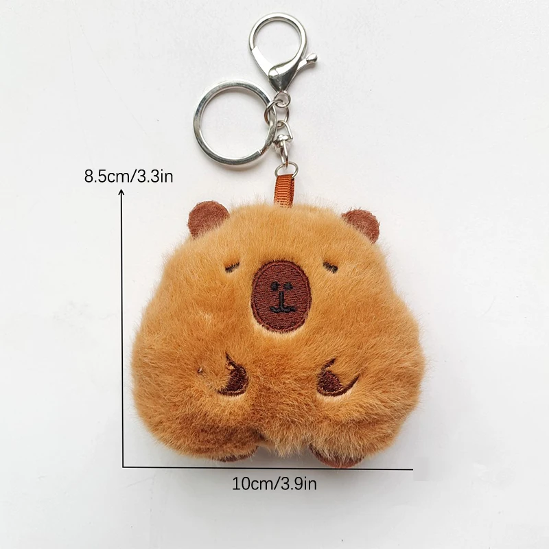 Cute Squeak Capybara Kapybara Key Chain Guinea Pig Plush Toy Pendant Backpack Charms Car Bag Decor Christmas Gift